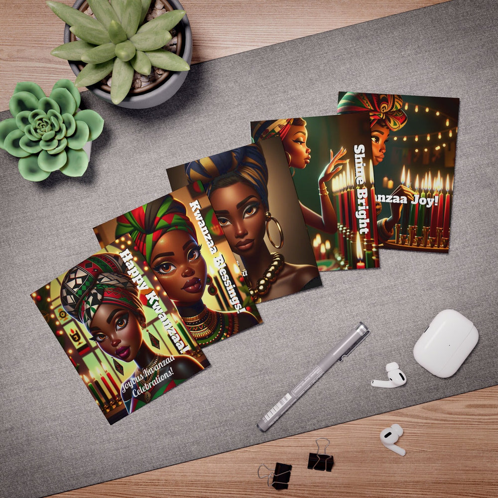 Kwanzaa Kinara Lights - Empowering & Heartfelt Greeting Cards